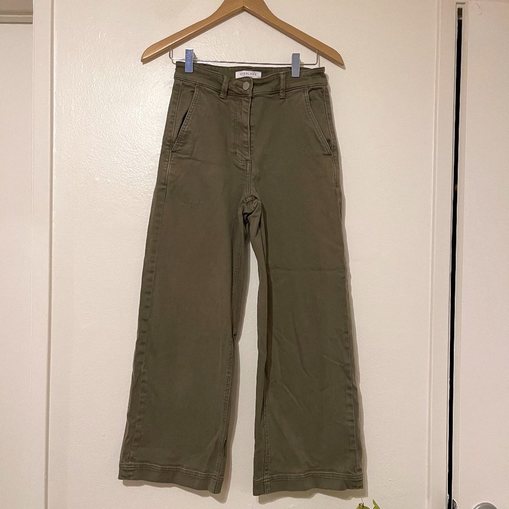 Everlane Green Wide-Leg Crop Pant